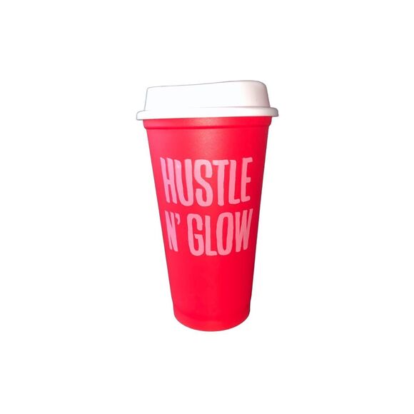 NEW STARBUCKS 2012 Reusable Cup Tumbler Grande Red Hustle N Glow - Picture 1 of 12